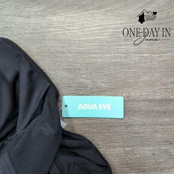 Aqua Eve Plus Size High Neck Mesh One Piece Swimsuit Size 14W - Picture 3 of 6